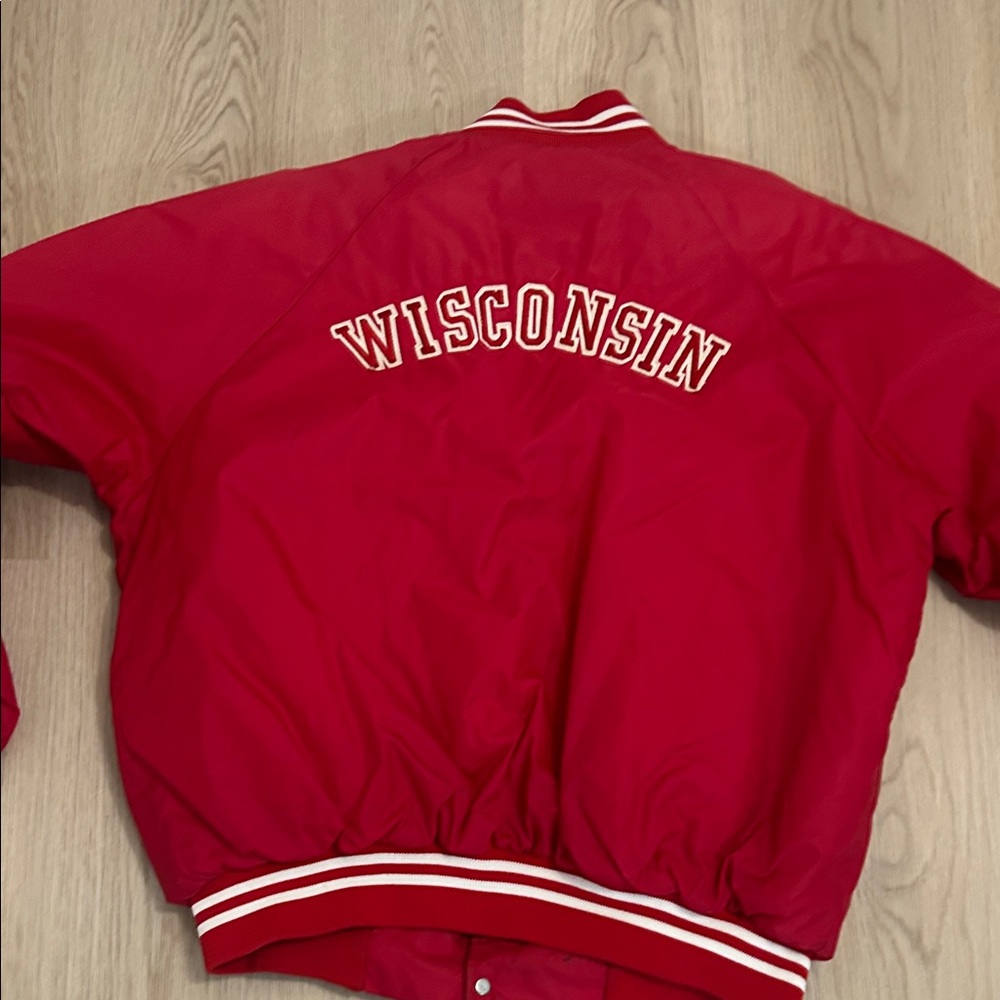 Vintage Wisconsin Badgers Red Bomber varsity Jacket size XL - Picture 9 of 9